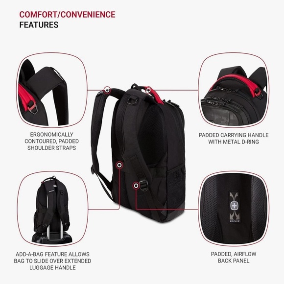 SwissGear Camo Black and Red Backpack Brand New - Picture 6 of 9